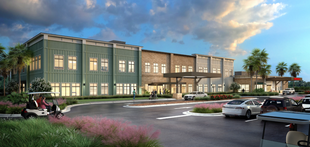 A rendering of Novant Health Summers Corner Free-Standing Emergency Department and Medical Office Building under construction in Summerville South Carolinan..